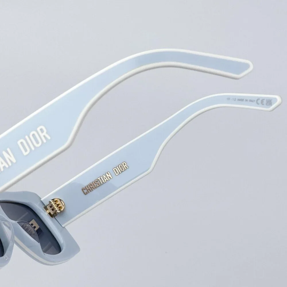 Dior DIORPACIFIC S1U 80B0 Men NEW AUTHENTIC Sunglasses Blue White Rectangle